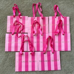 Victoria's Secret Pink Striped Gift Bags Set of 8 Gift Bags Holiday